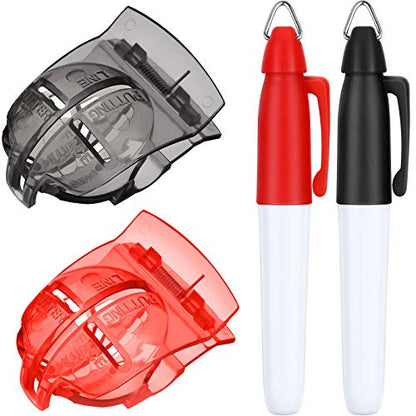 WILLBOND 2 Pieces Golf Ball Line Marker Tool Marking Alignment Putting Tool and 2 Pieces Golf Ball Marker Pen, 4 Pcs Totally