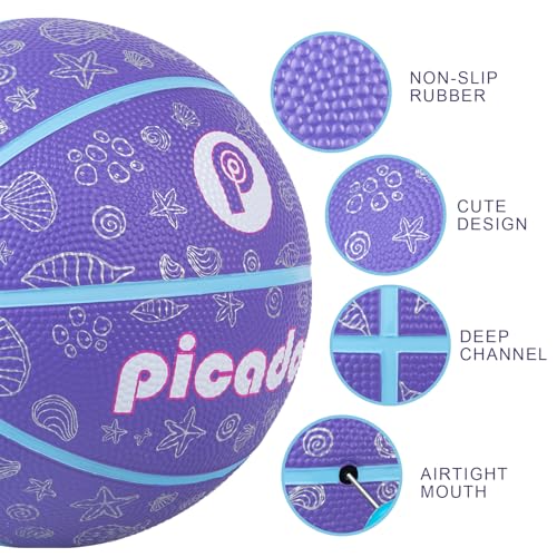 Kids Toddler Youth Size 3/5 Basketball 22/27.5" for Girls Boys Age 3-10 – Mini Small Basketballs Gift for Children Indoor Outdoor Play Training Sports(Deflated,Without Pump)