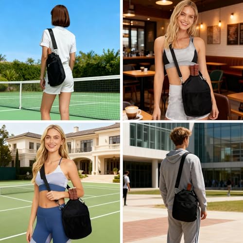 LAKE OF FIRE Pickleball Paddle Cover Crossbody Bag with Adjustable Strap Pickle ball Sling Bag Lightweight Pickleball Gifts for Men and Women