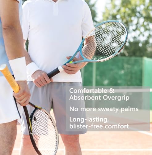 Tennis Racket Grip Tape, 3/6/12 Pack Precut Anti Slip Tennis Grip Tape, Absorbent Dry Feel Tennis Grips Overgrip for Tennis, Pickleball - color: Light Blue-6 Pack