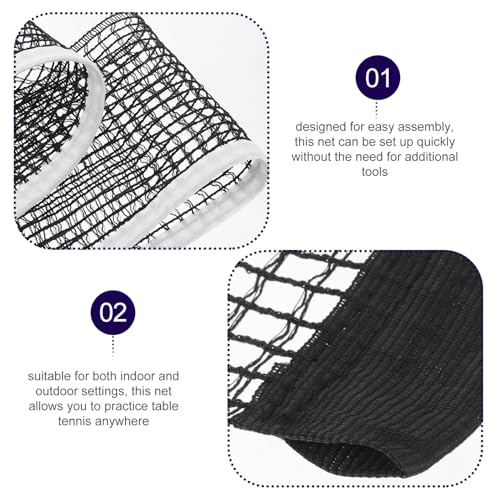 Balacoo Portable Table Tennis Net Black Polyester-Cotton Mesh Lightweight Foldable Accessory for Any Table Quick Setup Secure Tight Net for Consistent Ball Rebound Training
