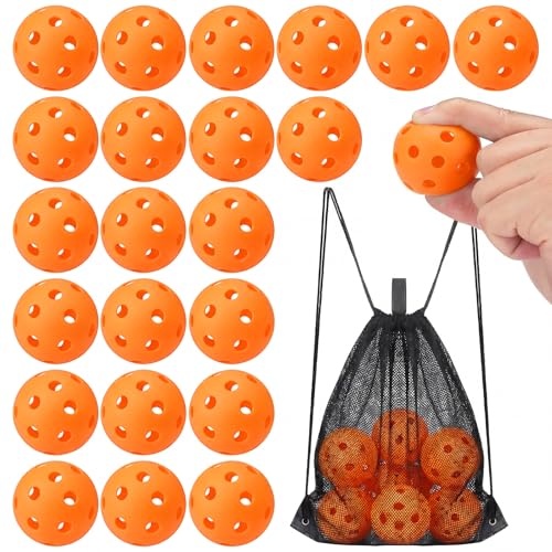 Lunmon 36 Pcs Practice Baseball 42mm Small Training Balls Plastic Hollow Softballs Golf Balls with a Drawstring Bag for Backyard Hitting Batting Training Indoor Outdoor Use - color: Orange