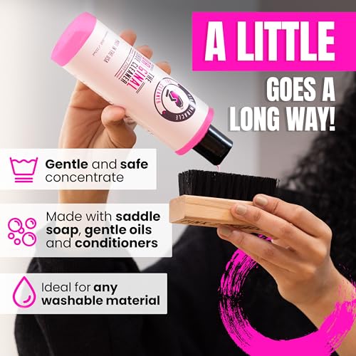 Pink Miracle Shoe Cleaner Kit with Bottle and Brush For Fabric Cleaner For Leather, Whites, Suede and Nubuck Sneakers - size: 32 Oz