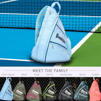 Franklin Sports Pickleball Bags - Sling Bag Backpack for Gear + Equipment - Men + Women - Holds Paddles, Balls + Accessories - color: Carolina Blue