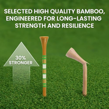 Premium Bamboo Wood Golf Tees Unique Box Design 18-Pack Per Box Value 18/72/180 Pack, Wooden Tees in 2 3/4" 3 1/4" Durable for Golfers, USA Flag Design Pro Tee Choice