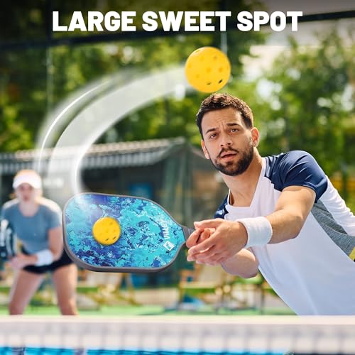 VILLEY Pickleball Paddles Set of 2, Fiberglass Surface Pickleball Set with 4 Pickleball Balls and Pickleball Bag, for Men, Women, Kids, Adults