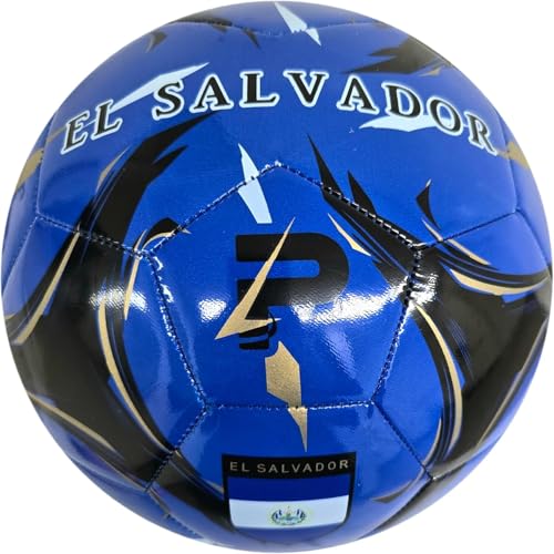 Elite Edition Soccer Ball - Training Soccer Ball – Durable TPU Outdoor Ball – Country Design (USA, Argentina, Brasil, Mexico, Portugal & More) - size: 2, style: EL SALVADOR