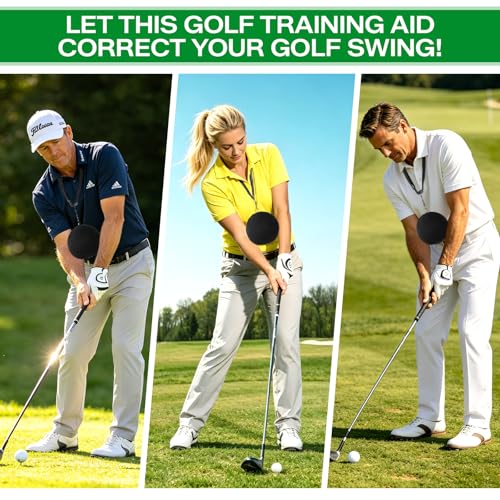 Esoes Golf Swing Ball Training Ball Golf Swing Training aid Inflatable Swing Trainer with Pump & Golf Tee Storage Pouch, Aid for Swing Correction, Prevents Chicken Wing Swing