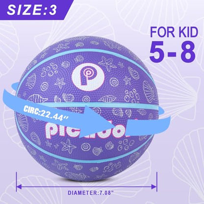 Kids Toddler Youth Size 3/5 Basketball 22/27.5" for Girls Boys Age 3-10 – Mini Small Basketballs Gift for Children Indoor Outdoor Play Training Sports(Deflated,Without Pump)