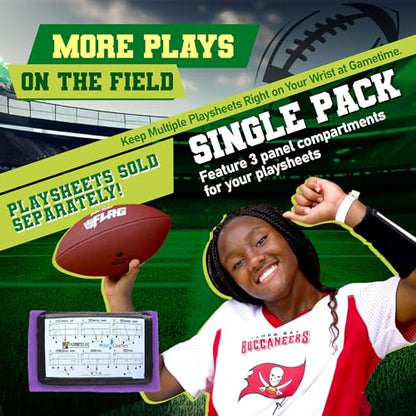 Football Play Wristbands - Youth Quarterback Gear - Wristband Playbook for Football and Softball Signs - color: Purple