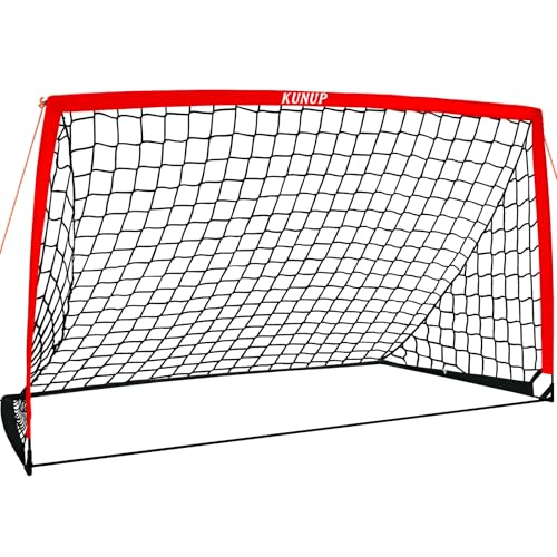 5×3 6x4 9x5 FT Portable Kids Soccer Goal for Backyard, Foldable Soccer Practice Net with Carrying Bag for Toddler Youth Adult Pop Up Soccer Training Equipment Indoor and Outdoor Sports Game - color: Red, style: 9x5FT