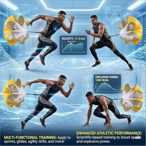 Football Kick Trainer Parachute Resistance with Adjustable Waist Strap for Youth Field, Backyard, Speed and Power Drills - color: Yellow
