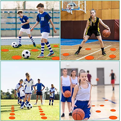 Spot Markers 4inch 9inch Rubber Agility Dots Flat Cones Non Slip Sports Dots Floor Spots Agility Markers for Kids Soccer Football Basketball Speed Agility Training - style: 12pcs Orange 9inch