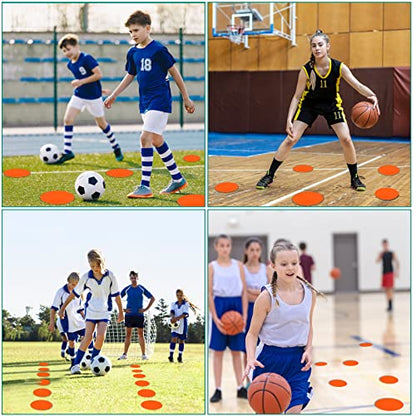 Spot Markers 4inch 9inch Rubber Agility Dots Flat Cones Non Slip Sports Dots Floor Spots Agility Markers for Kids Soccer Football Basketball Speed Agility Training - style: 12pcs Orange 9inch