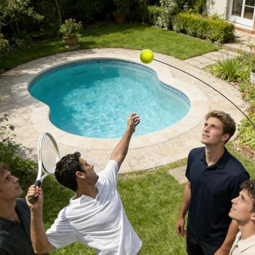 Tennis Rebounder Trainer, Solo Practice Tennis System, 7.87X8.26X2.36 inch Portable Ball Return Training Equipment, Adjustable Net Rebound Tool with Stable Frame Design, Tennisx Skill Training Device