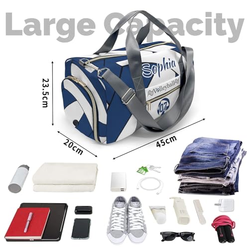 Personalized Custom Volleyball Navy BlueDuffel Backpack Waterproof Multifunctional Daypack Gym Yoga Sport with Name Gift - color: Volleyball 1