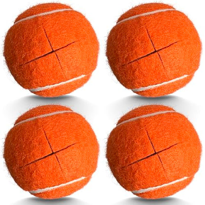 Precut Tennis Balls for Walkers, 4 PCS Heavy Duty Long Lasting Glide Balls - Precut for Easy Installation, Universal Felt Pads for Walker Legs & Furniture, Floor Protectors