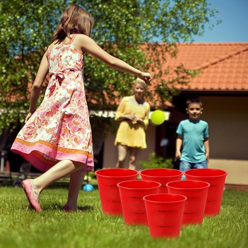 Juegoal Outdoor Giant Yard Pong Game Set Outdoor Toss Game Throwing Game for Beach, Camping, Lawn and Backyard - color: Red