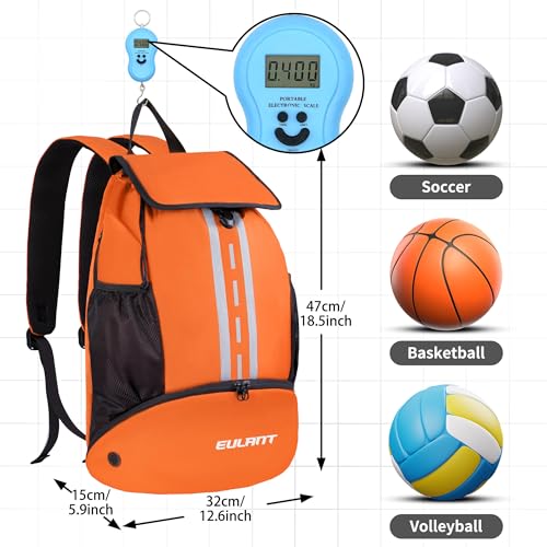 EULANT Soccer Backpack with Shoes Compartment, Waterproof Drawstring Bag for Sport Gym Swim Yoga Travel Football Volleyball