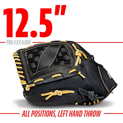 Franklin Sports Baseball Glove - Proflex Adult Baseball + Softball Glove - Outfield + Infield - Right and Left Hand - size: 12.5"