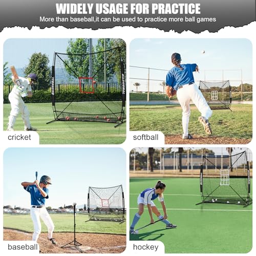 BaseGoal 6'×6' Baseball Softball Practice Net,Baseball Backstop,for Hitting Pitching Batting Catching with Bow Frame,Bonus Strike Zone,Target