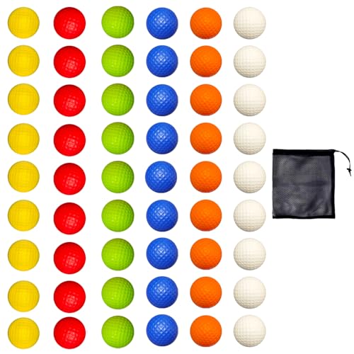 Foam Golf Practice Balls 16 or 54 Pack Soft Limited Flight Golf Balls, Perfect for Indoor and Backyard Swing Practice!… - color: Multicolor, size: 54 Pack