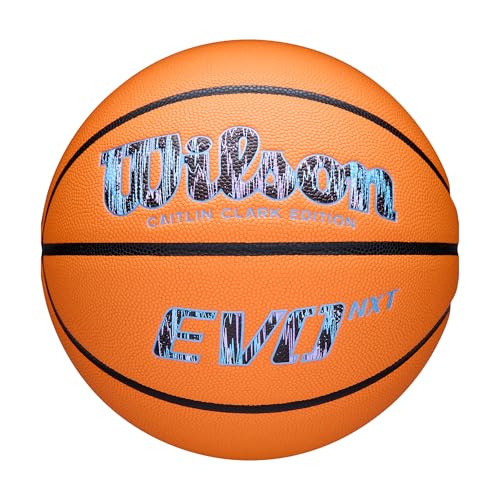 WILSON NCAA Evo NXT Official Indoor Game Basketballs - Sizes 6 and 7 - color: Caitlin Clark- Orange/Black, size: Size 6 - 28.5"
