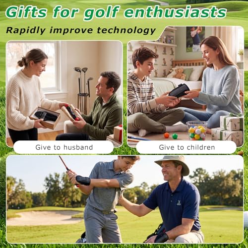 Hoteam 3-in-1 Golf Training Aid Set, Golf Wrist Strap, Swing Arm Band Correction & Grip Trainer, Swing Training Equipment, Improve Muscle Memory and Posture for Beginner Golfer Practice Tool