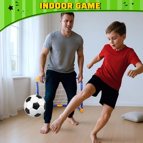 Soccer Goal Set with 3 Ball Pump for Toddler Kid, Portable Goals Training Equipment for Garden Indoor Outdoor Backyard, Birthday Gift for Boy Girl Sports Toy Family Game 23" W×18" H×12" D