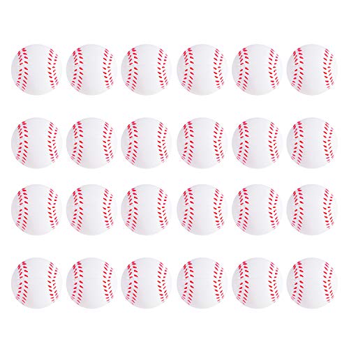 Super Z Outlet Mini Foam Sports Balls 24 Pack for Kids Adults Mini Baseball Football Basketball Soccer Stress Toy Game Party Decoration (Baseball) - color: Baseball