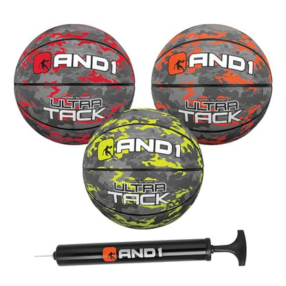 AND1 Mini Basketball Pack Set for Kids (Deflated w/Pump Included): - 7-Inch Premium Youth Size Basketballs, Easy to Grip - color: Camo Series, size: 3