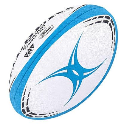 Gilbert G-TR4000 Rugby Training Ball – Hand Stitched with Patented Triangular Grip – Durable 3-Ply Waterproof Surface for College & Club Practice - color: Navy, size: 4