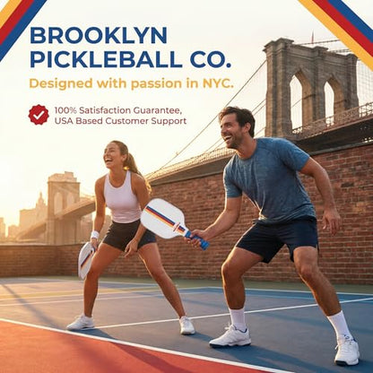 – Carbon Fiber Pickleball Paddles – USAPA Approved, Honeycomb Core, Cushioned Grip, Lightweight Design – Single Paddles & Paddle Sets - color: White Retro Stripe - Paddle Set