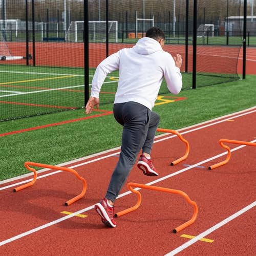 Eorbow 10 Pack 9" Agility Hurdles, Plastic Speed Agility Training Hurdle, Detachable Sturdy Plyometric Hurdles, Training Equipment Set with Carry Bag for Football, Soccer, Basketball, Athletes