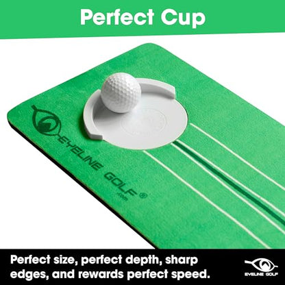 EyeLine Golf - Roll The Rock Putting Mat - Have Fun Perfecting Stroke, Alignment, Speed Control, Visualization, Consistency - Outdoor-Indoor-Compact - color: 8-Foot Roll the Rock