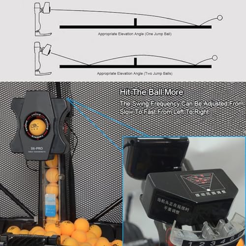 Table Tennis Robot Ping-Pong Ball Machine - Multi-Rotation Table Tennis Launcher with Ball Recycle Catch Net,50w Automatic Ping Pong Robot Trainer