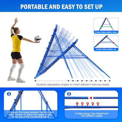 Volleyball Baseball Rebounder Net, Softball Rebounder Pitchback Net Quick Adjustments, Quick Adjustments Lacrosse Bounce Back Practice Equipment, Ideal for Outdoor Indoor and Backyard Training - size: 6FTx4FT, style: Multi-Sport Rebounder Net