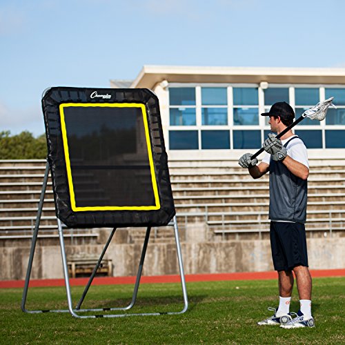 Champion Sports Deluxe Lacrosse Target: Ball Return Bounce Back Net Set for Professional, College and Grade School Training & Drills - style: Deluxe Rebounder (3' x 4')