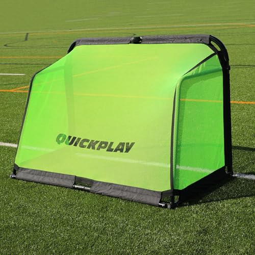 QuickPlay Pro Alu Training Soccer Goals - Portable Pop Up Soccer Goals with Aluminum Frame, Backyard Soccer Nets for Kids Soccer & Soccer Training Equipment with 10-Second Foldable Packdown - size: 5x3'