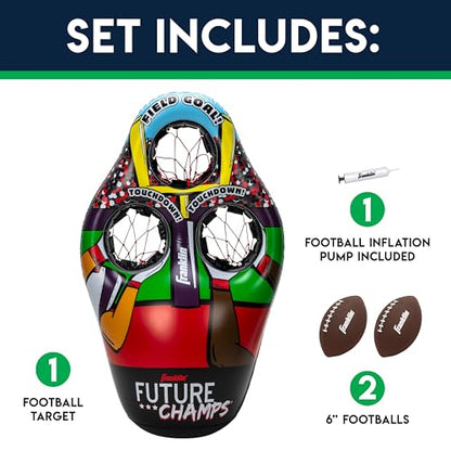 Franklin Sports Kids Football Target Toss Game - Inflatable Throwing Target Toy with Soft Mini Footballs - Fun Kids Sports Game
