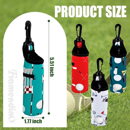 Framendino, Golf Ball Carry Bag Golf Tee Holder Pouch Keychain Belt Clip for Men Women Sports Storage Gifts Accessories