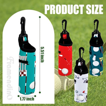 Framendino, Golf Ball Carry Bag Golf Tee Holder Pouch Keychain Belt Clip for Men Women Sports Storage Gifts Accessories