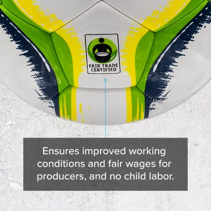Senda Rio Premium Training Low-Bounce Futsal Ball, Fair Trade Certified - color: Green/Yellow, size: 3