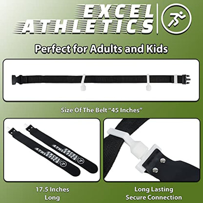 Flag Football Set, Adjustable Flag Football Belts for Youth, Kids & Adults with 1 Belt & 2 Flags (White) - color: White