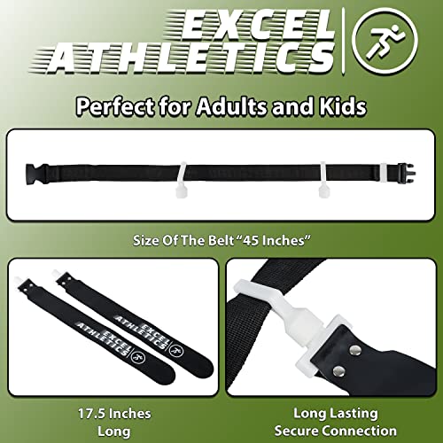 Flag Football Set, Adjustable Flag Football Belts for Youth, Kids & Adults with 1 Belt & 2 Flags (Orange) - color: Green