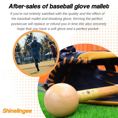 Baseball Hammer, Baseball Softball Glove Mallet, One-Piece Mallet, Baseball Glove Shaping Hammer with 2Pcs Baseball Lock, Glove Mallet 12inch 11inch