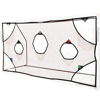 QuickPlay Target Net - Soccer Goal Target Nets with 7 Pockets for Shooting Accuracy - Fits Rigid Goals in Multiple Sizes - Soccer Trainer for Backyard, Training Equipment | Soccer Frame Not Included - style: Target Net 3x2M Futsal