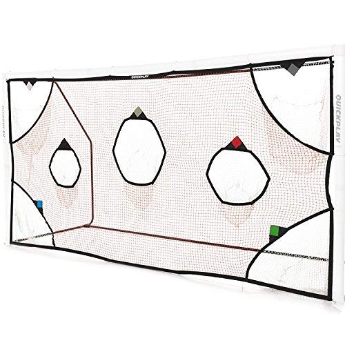 QuickPlay Target Net - Soccer Goal Target Nets with 7 Pockets for Shooting Accuracy - Fits Rigid Goals in Multiple Sizes - Soccer Trainer for Backyard, Training Equipment | Soccer Frame Not Included - style: Target Net 3x2M Futsal