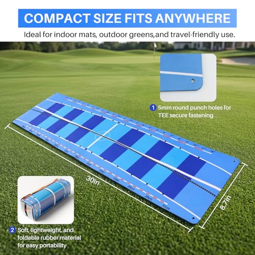 Golf Putting Mat & Golf Stance Training Towel Set, A Golf Putting Practice Aid to Improve Stance and Putting Accuracy - Suitable for Beginners and Golfers Who Need to Improve.