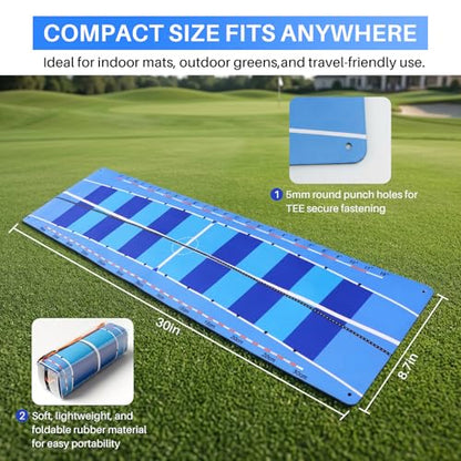 Golf Putting Mat & Golf Stance Training Towel Set, A Golf Putting Practice Aid to Improve Stance and Putting Accuracy - Suitable for Beginners and Golfers Who Need to Improve.